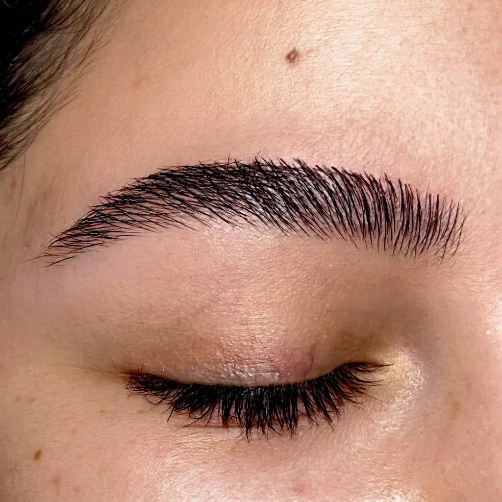 Eyebrow shaping result — brows shaped and defined at Lash & Brow Boutique in Bradley Beach NJ